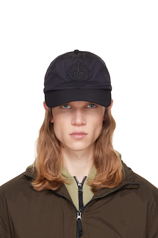Stone Island: ブラック 9100011 Nylon Metal ECONYL キャップ