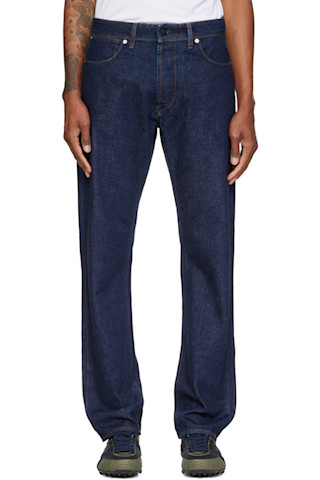Stone Island: ブルー J100005 Indigo Denim-Rinsed ジーンズ | SSENSE