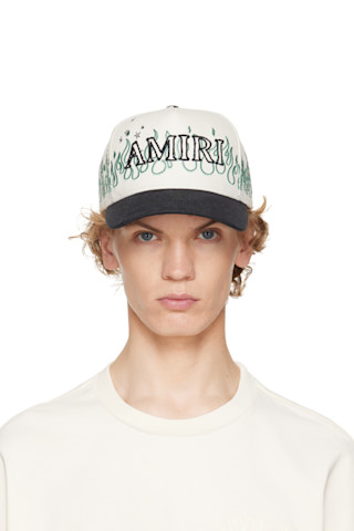 AMIRI: オフホワイト＆ブラック Flames ベースボールキャップ | SSENSE