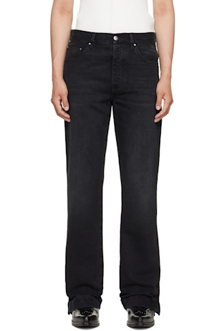AMIRI ブラック　フレアデニムパンツ AMIRI: Black Straight Flare Jeans | SSENSE