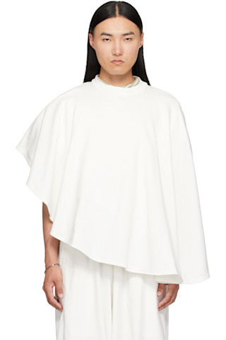 ジャケット・アウター HYEON ted cape / white Hed Mayner: Off-White Cape Sweatshirt | SSENSE