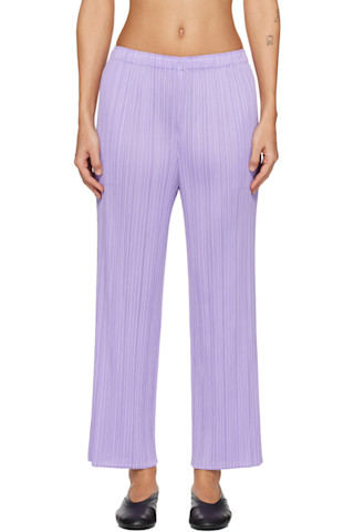 PLEATS PLEASE ISSEY MIYAKE: Purple Monthly Colors April Trousers