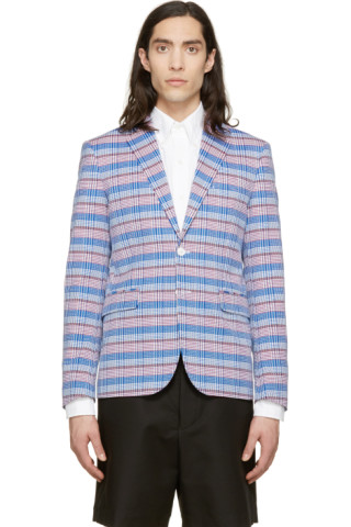 Dsquared2: Tri-Color Check Andy Blazer | SSENSE