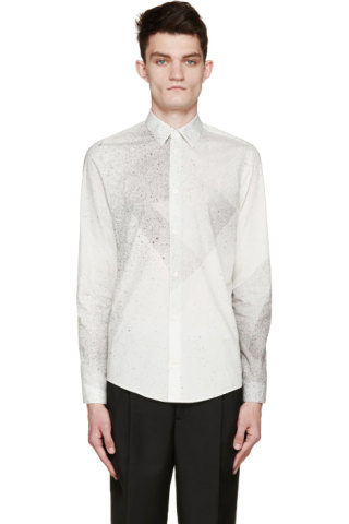 Balenciaga: White Paint Splatter Shirt | SSENSE Canada