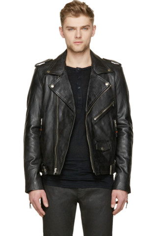 BLK DNM: Black Leather Biker Jacket | SSENSE