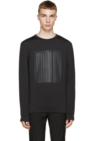 Alexander Wang: Black Neoprene Barcode Sweatshirt | SSENSE