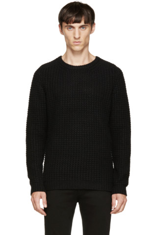BLK DNM: Black Textured Knit Sweater | SSENSE