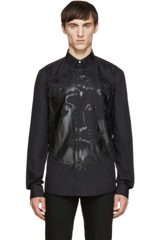 Versus: Black Lion Print Shirt | SSENSE