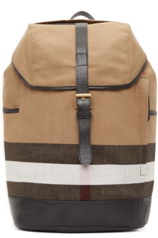 Burberry London: Khaki Canvas Drifton Backpack | SSENSE