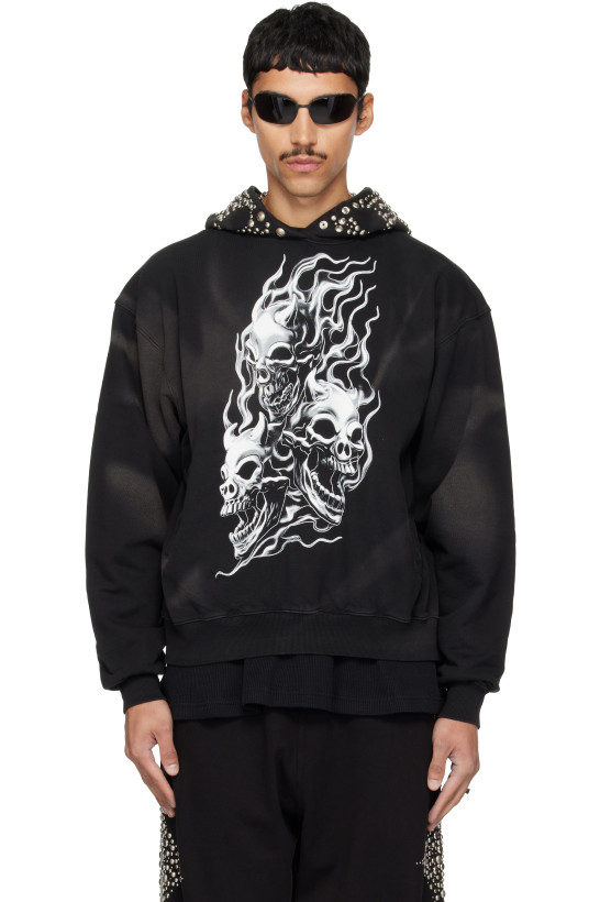 Thug Club Black Hotheaded Riding Skull Hoodie