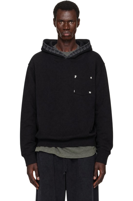 Palm Angels Black Palm Rib Loose Hoodie