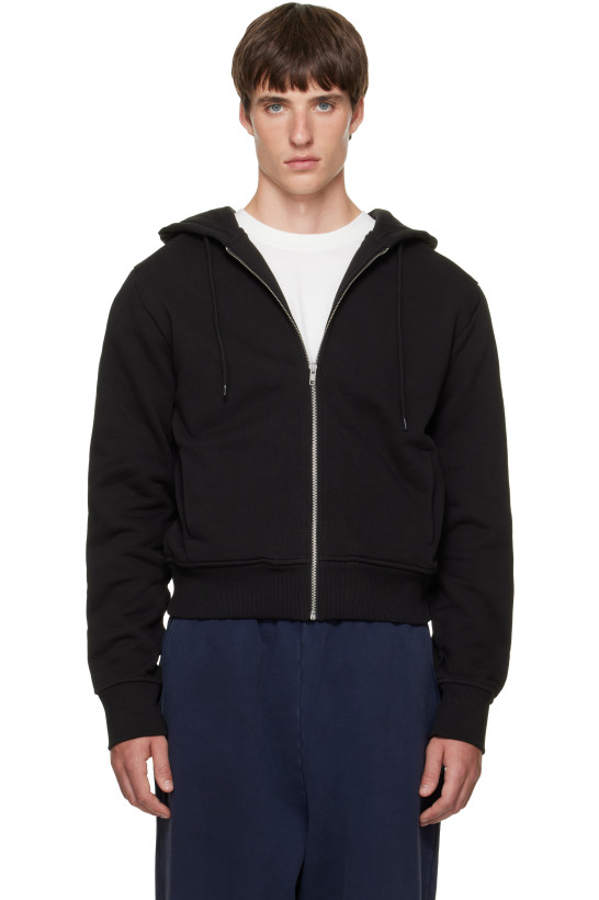 Entire Studios Black Slim Zip Up Hoodie