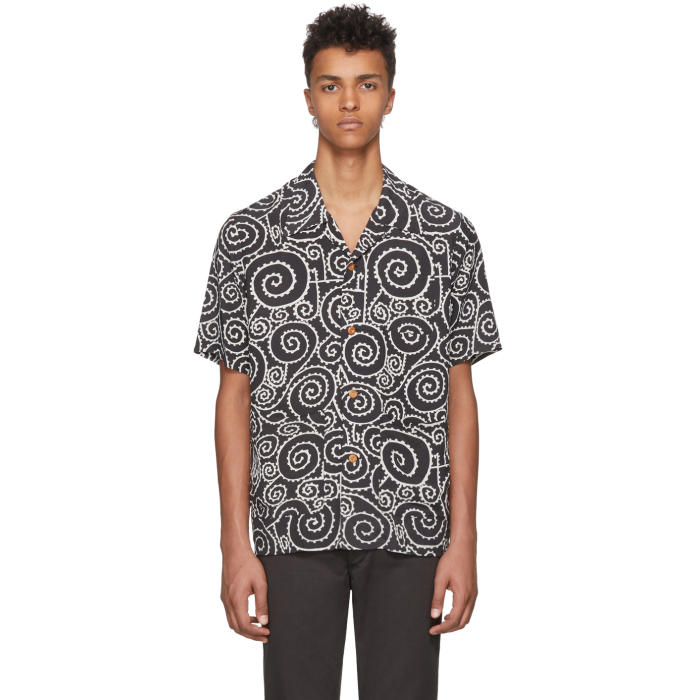 Visvim Duke Foliage Print Short Sleeve Shirt In Black | ModeSens