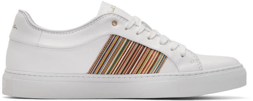 Paul Smith White Multistripe Ivo Sneakers Paul Smith Ivo Rot Sneaker Herren
