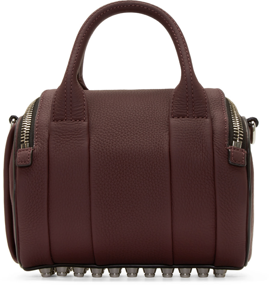 ALEXANDER WANG Rockie Mini Dumbo Pebbled Duffel Bag, Oxblood