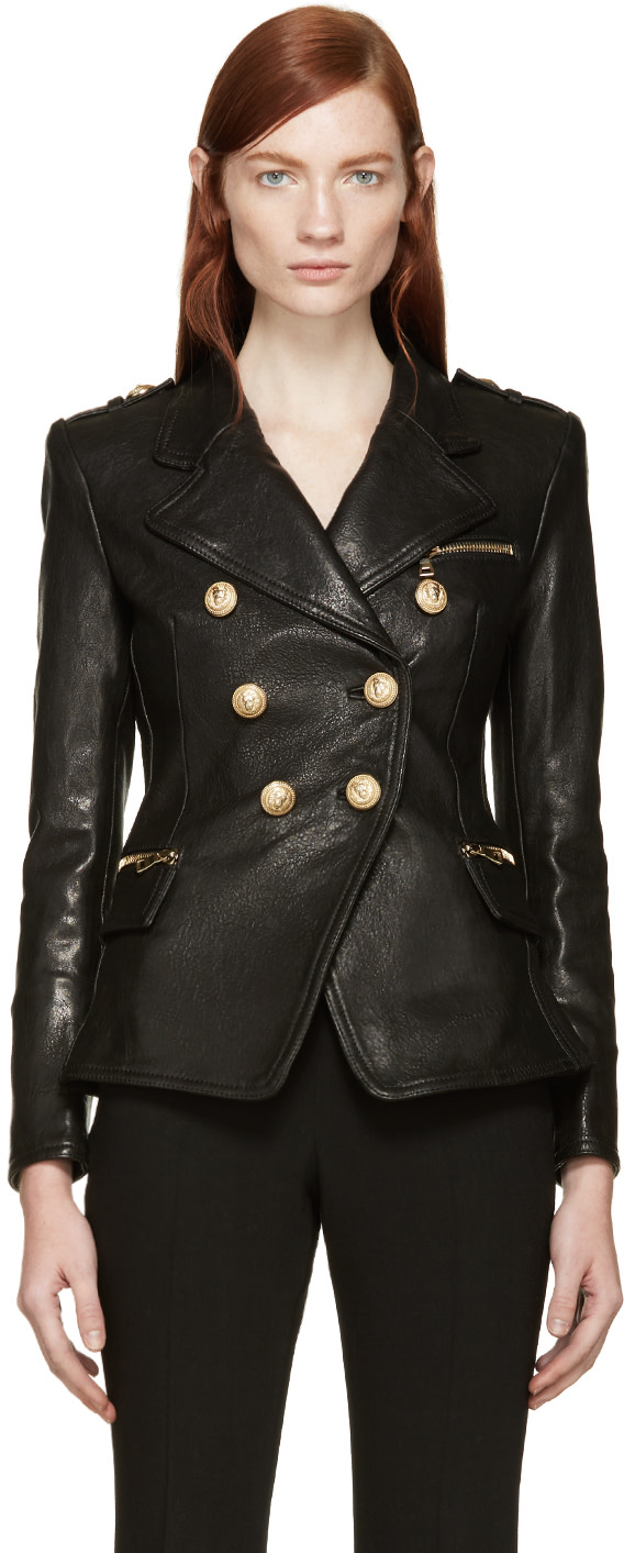 Balmain Black Lambskin Classic Blazer