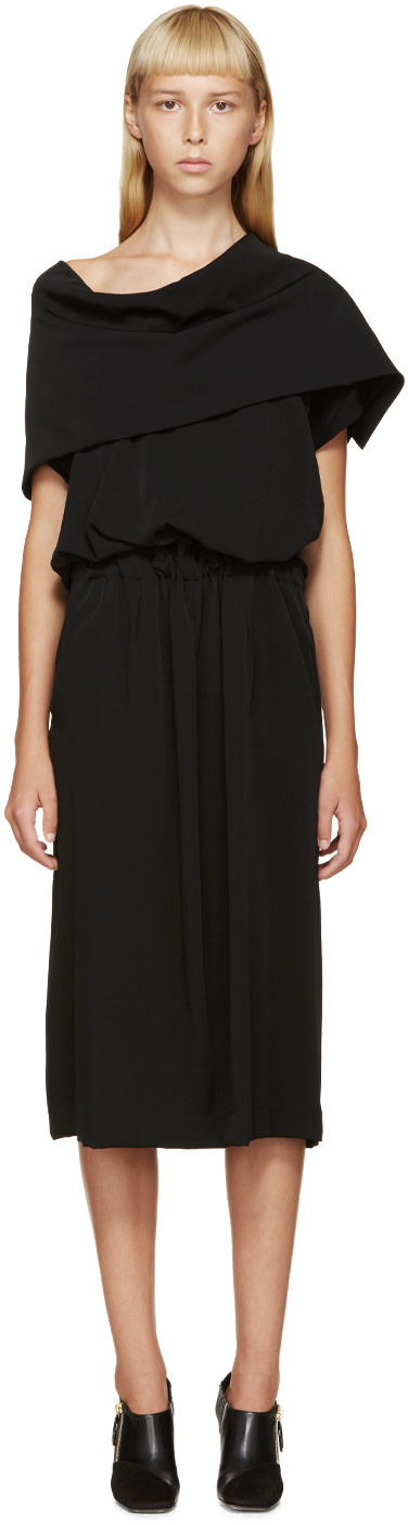 Loewe: Black Open Drape Dress | SSENSE