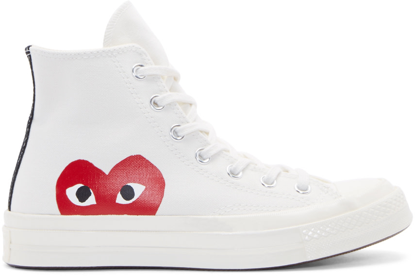 Comme des Garçons Play White Heart Logo Converse Edition High-Top Sneakers 