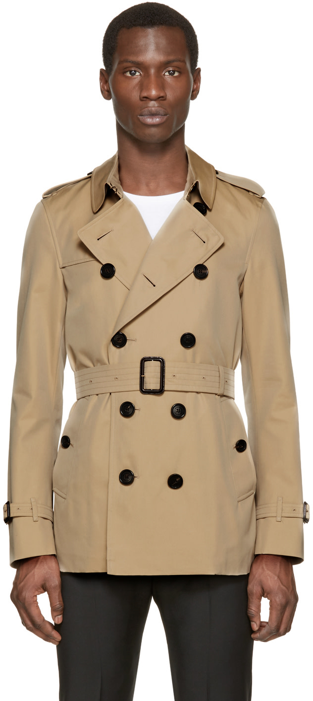 Burberry London Tan Short Sandringham Trench