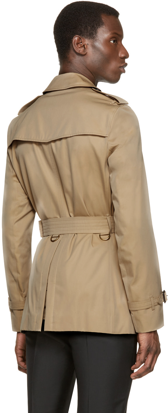 Burberry London Tan Short Sandringham Trench