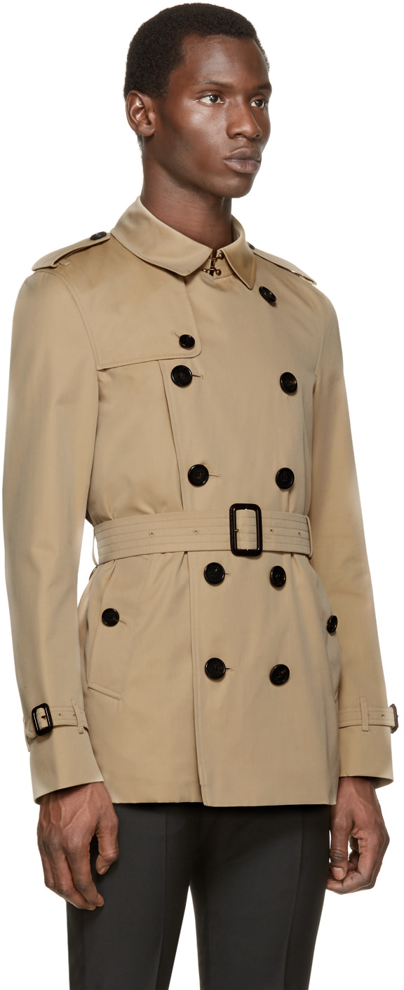 Burberry London Tan Short Sandringham Trench