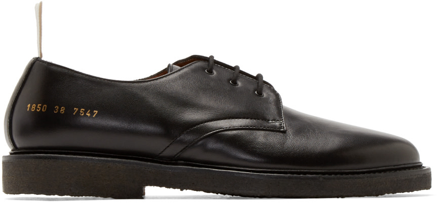 Common Projects Black Leather Cadet Derbys
