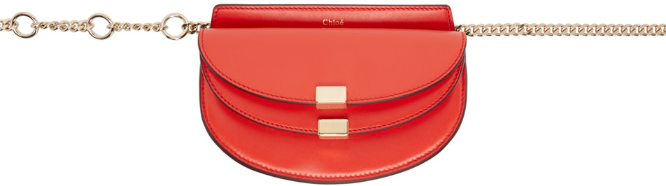 CHLO Nano Georgia Nappa \u0026amp; Smooth Leather Bag, Poppy  