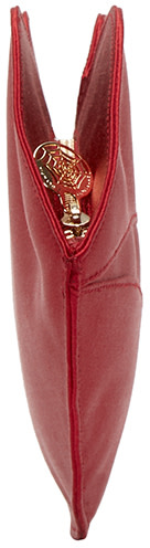 CHARLOTTE OLYMPIA Red Satin Big Kiss Clutch