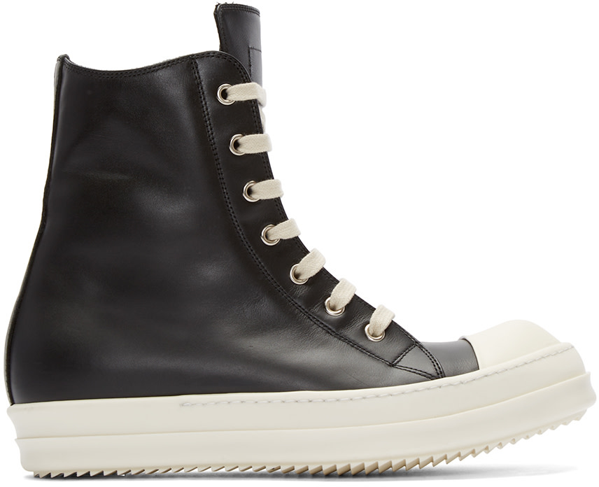 rick owens leather high top
