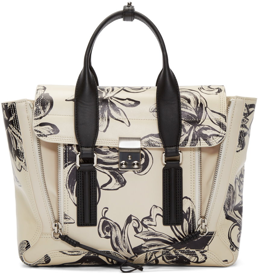 3.1 PHILLIP LIM Off-White Floral Medium Pashli Satchel