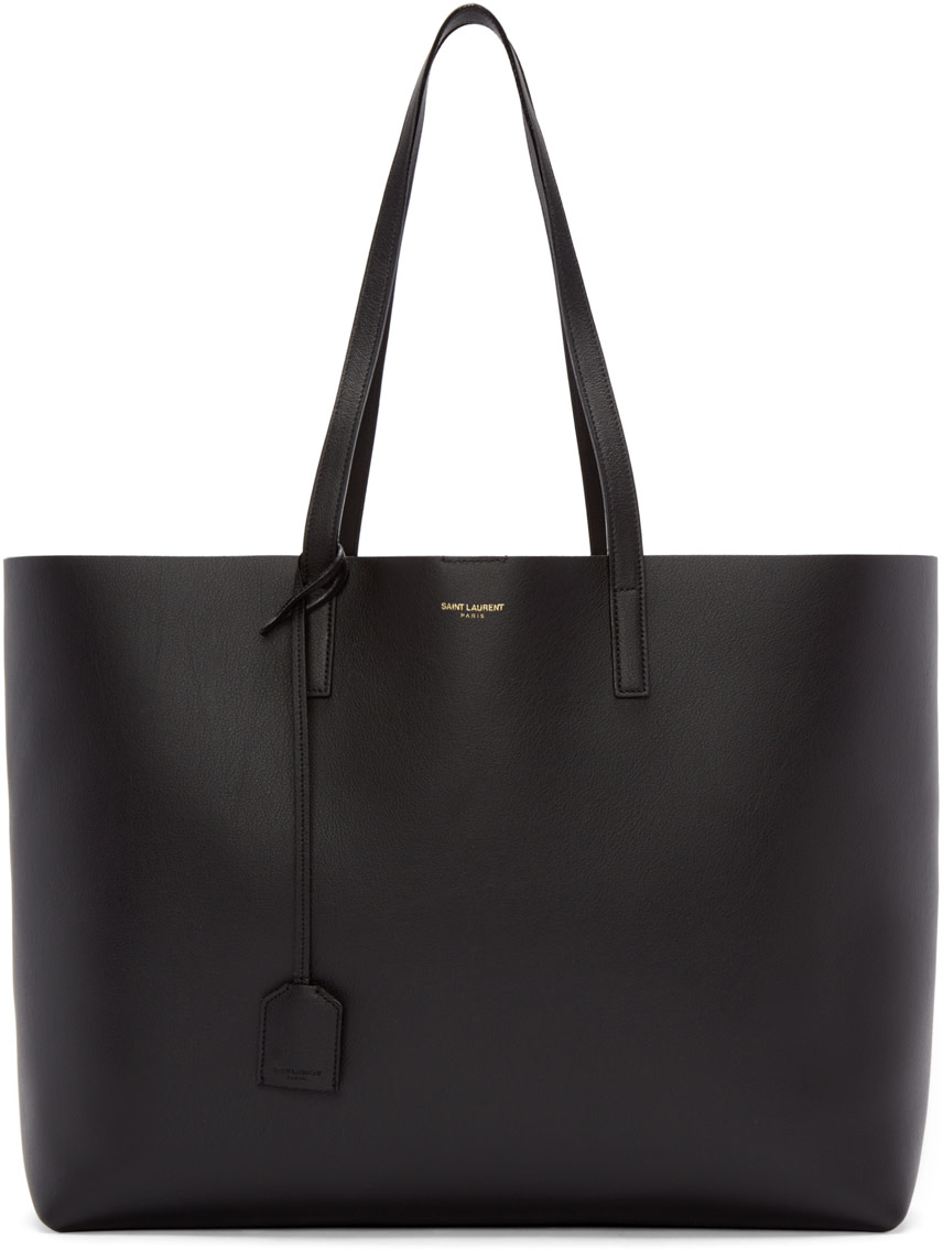 Saint Laurent: Black Large Shopping Tote | SSENSE