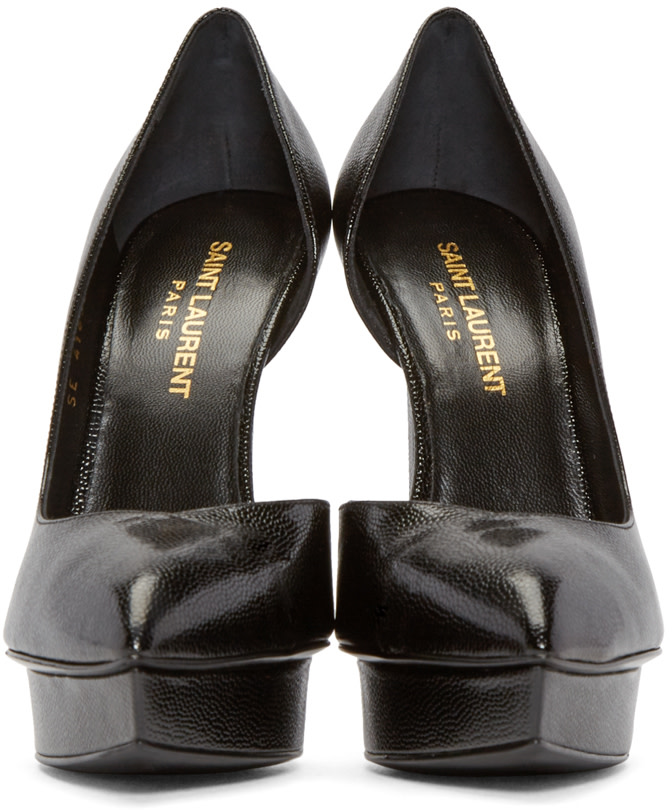 Saint Laurent - Black Leather Platform D'Orsay Janis Pumps