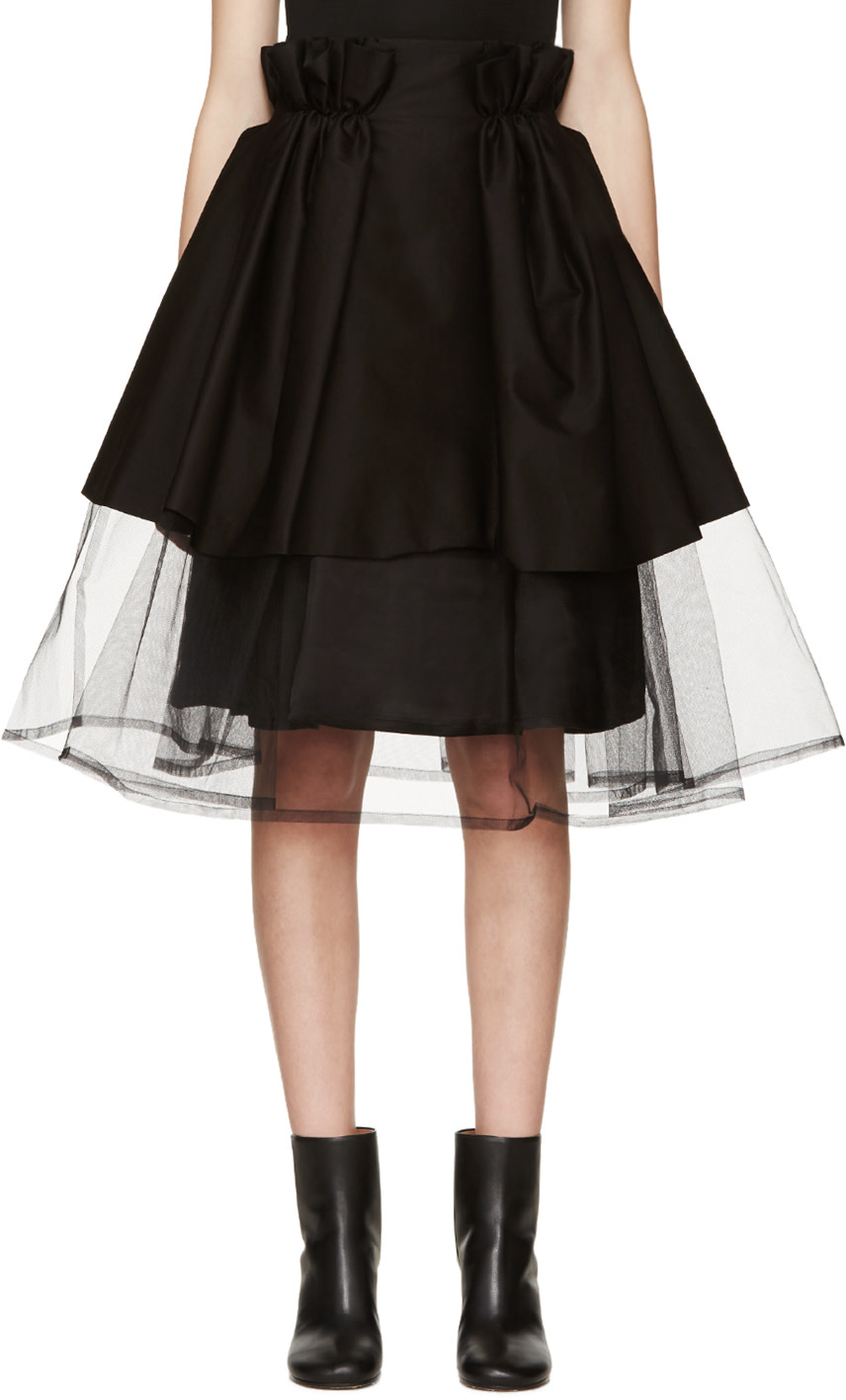 Noir Kei Ninomiya: Black Layered Skirt | SSENSE