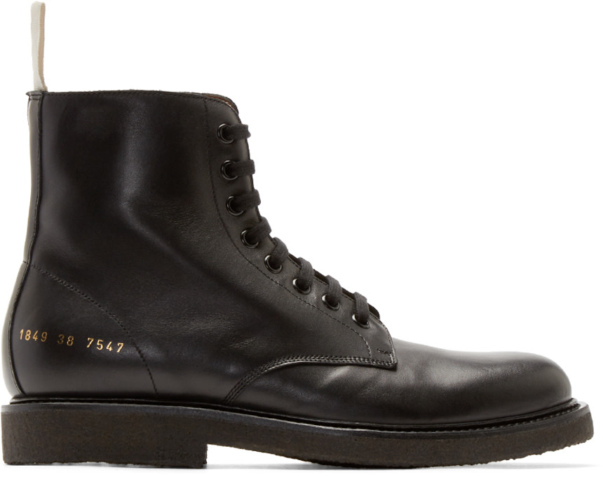 Common Projects: Black Leather Ankle Boots | SSENSE