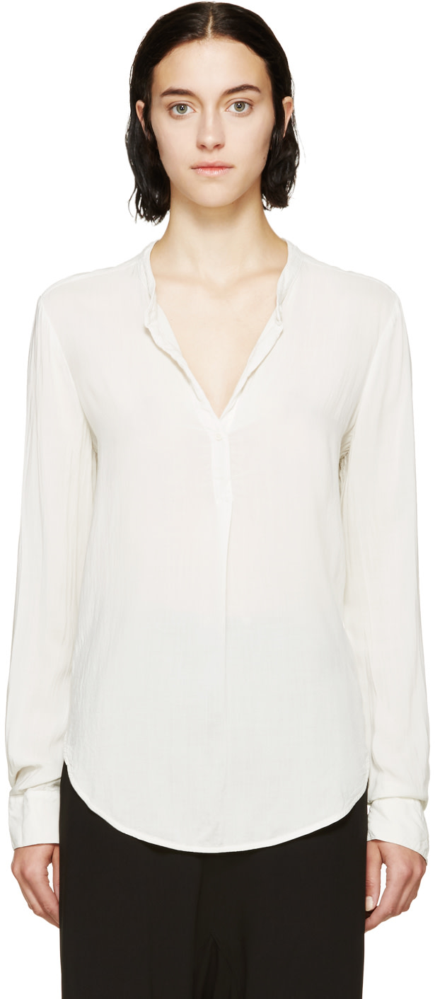 Raquel Allegra: Off-White Henley Blouse | SSENSE