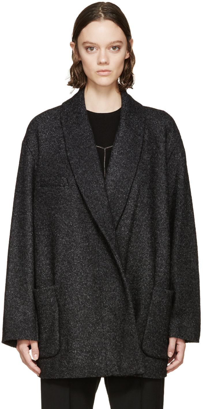 Isabel Marant Etoile: Grey Wool Dajo Coat | SSENSE