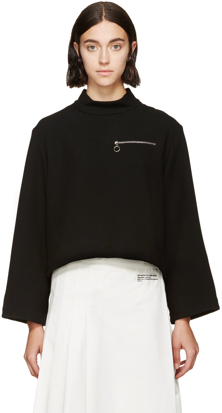 Nomia: Black Cropped Sweater | SSENSE
