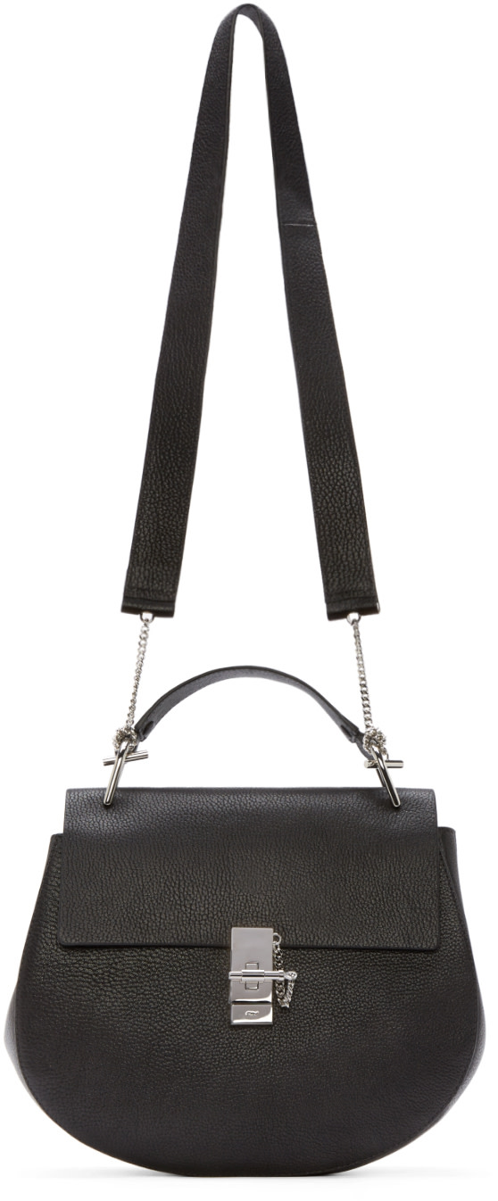 Chlo: Black Leather Drew Shoulder bag | SSENSE  