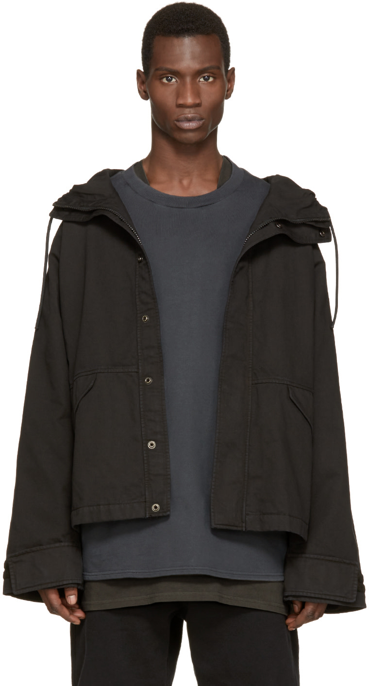 YEEZY Season 1: Black Hooded Jacket | SSENSE