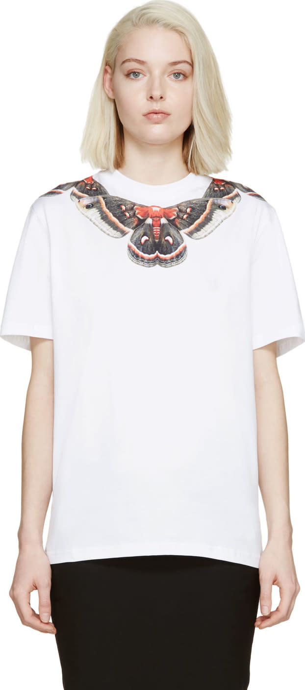 Givenchy: White Butterfly Yoke T-Shirt | SSENSE