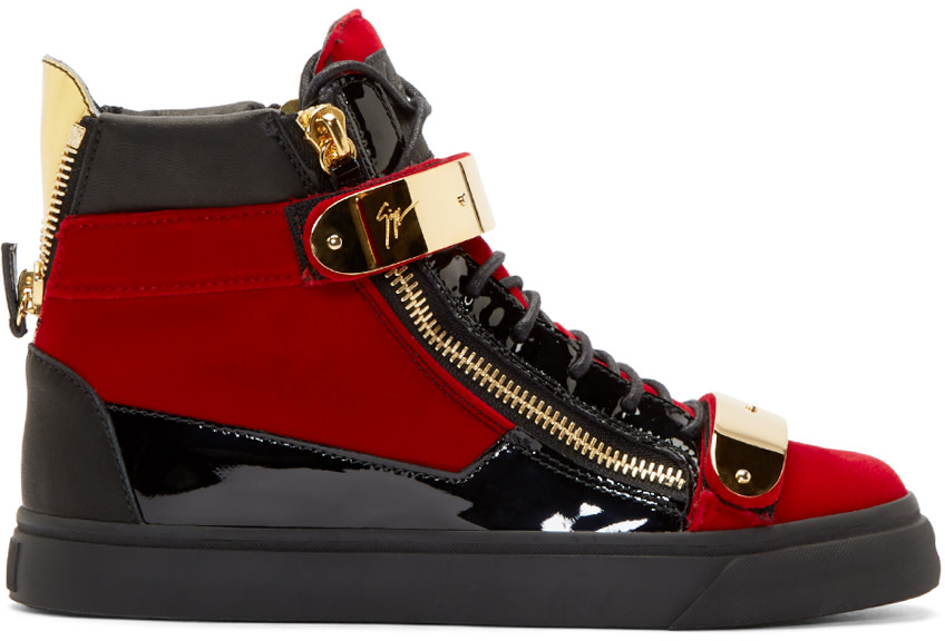 giuseppe zanotti red sneakers