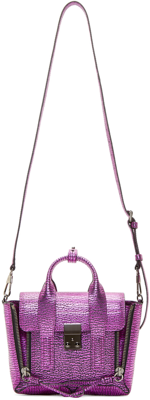 3.1 Phillip Lim: Fuchsia Metallic Mini Pashli Satchel | SSENSE