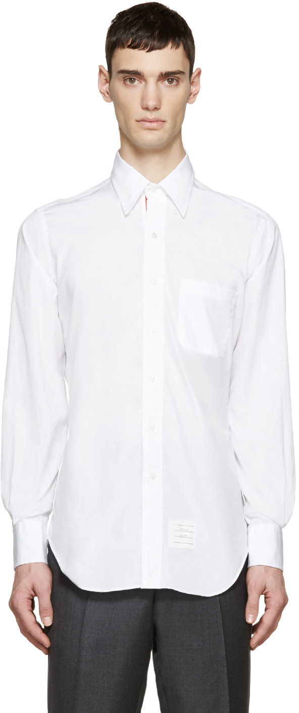 Thom Browne: White Poplin Shirt | SSENSE