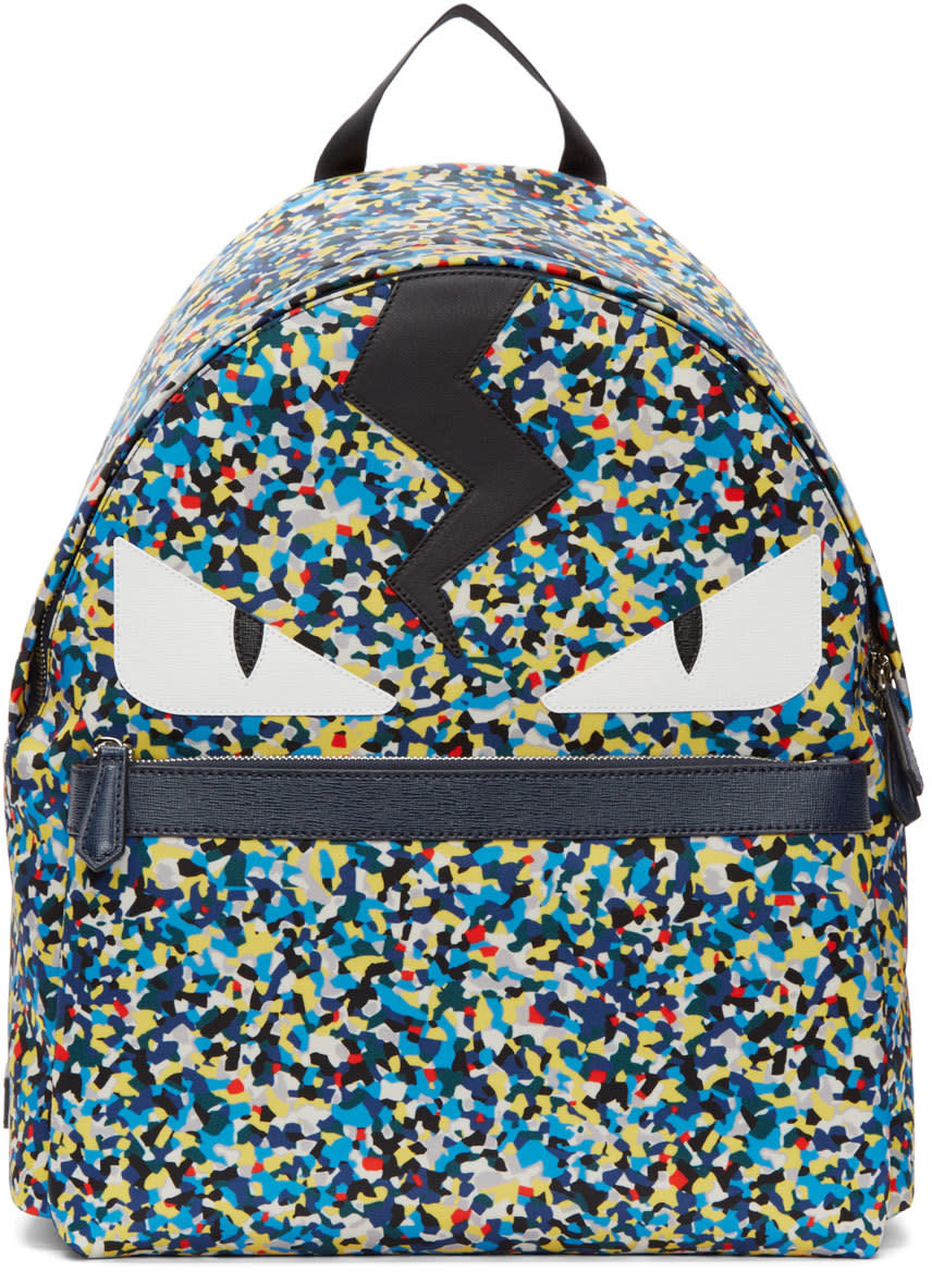 fendi monster backpack blue
