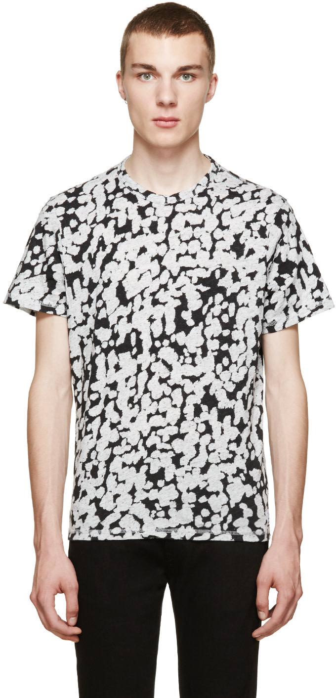 Paul Smith Jeans: Grey Splotch Print T-Shirt | SSENSE