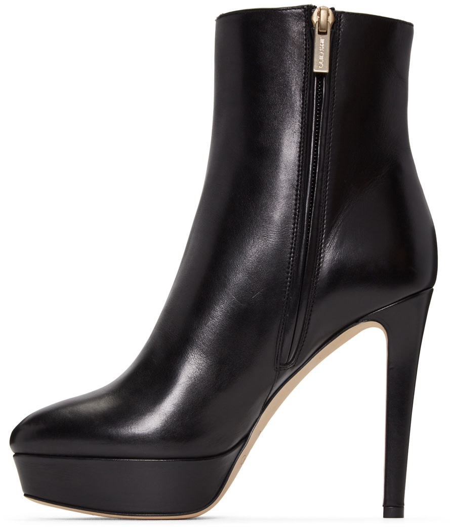 JIMMY CHOO 115Mm Maggie Leather Ankle Boots, Black | ModeSens