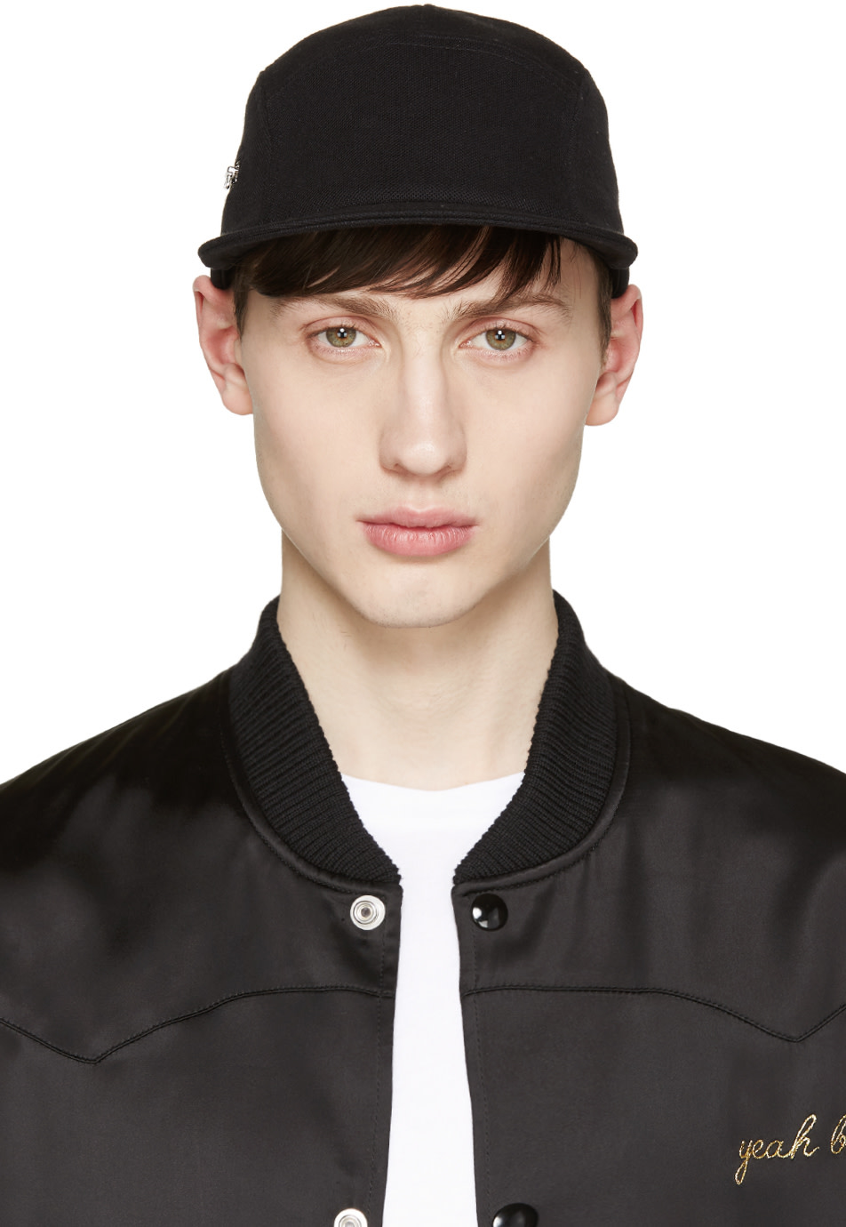 Larose Black Zip Five Panel Cap