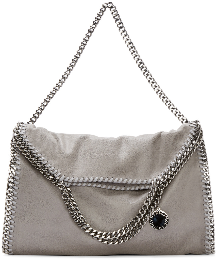 Stella McCartney: Light Grey Falabella Shaggy Deer Bag | SSENSE