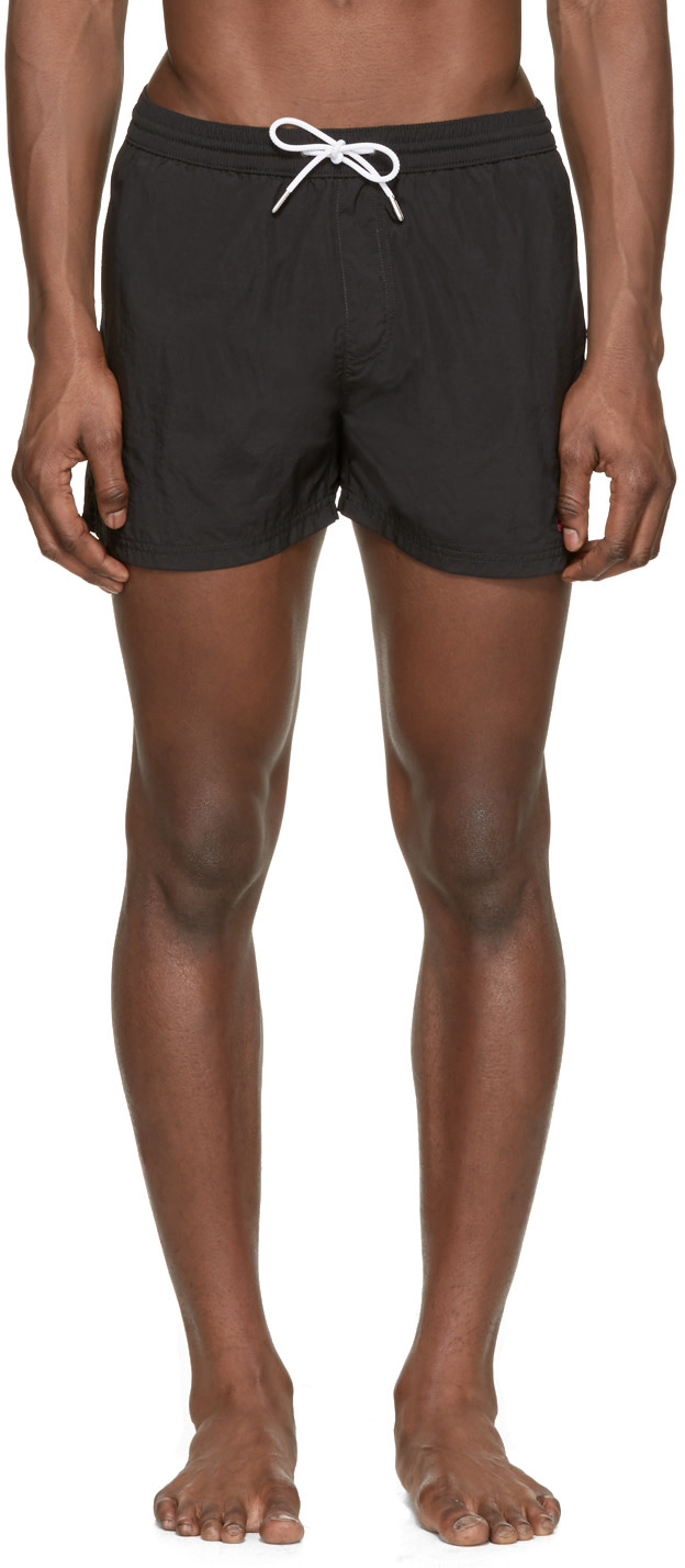 Burberry Brit: Black Embroidered Logo Swim Shorts | SSENSE