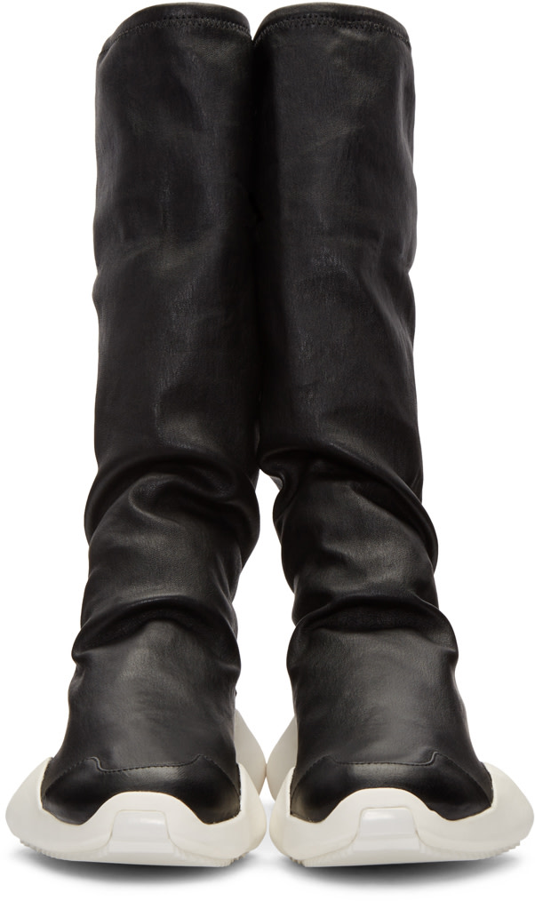Rick Owens Black Adidas Edition Runner Stretch Boot High-top